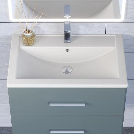 Раковина кварцевая Uperwood Foster Quartz 70 см, белая матовая, жасмин