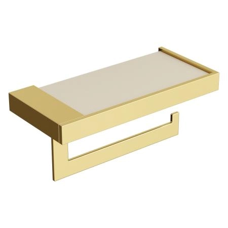 Держатель для туалетной бумаги Boheme c крышкой Qubic Gold 10721-G