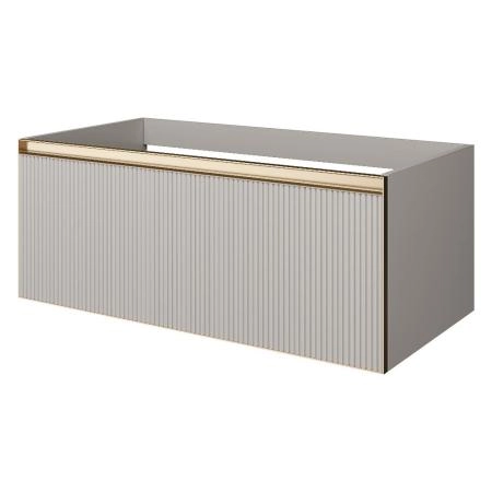 QUATRO 1 100CM тумба Boheme рифл CASHMERE FUGA профиль MATT GOLD с подсветкой внутри 790-M1-100-CM-RIB-MG-LED