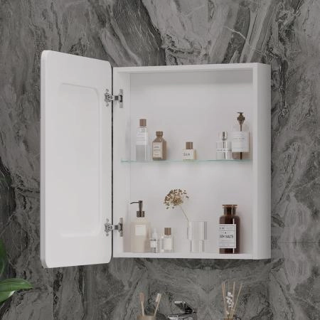 Шкаф зеркальный Volna 60 белый глянец