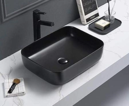 Раковина Ceramalux NC 50x39 Черный матовый, 2105-1MB прямоугольная
