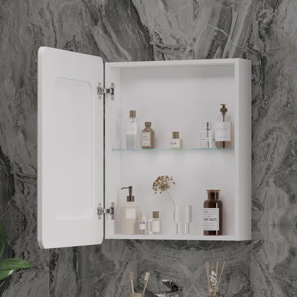 Шкаф зеркальный Volna 60 белый глянец