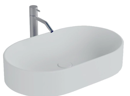 Nic Design Pin раковина 600x370x120h мм, накладная, на столешницу, керамика, цвет белый глянцевый