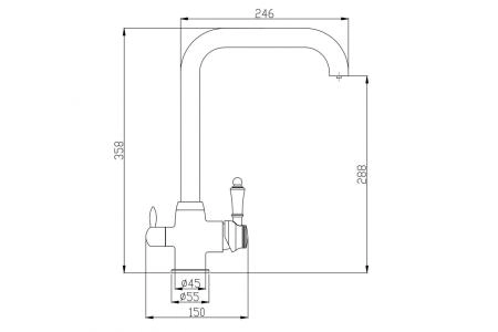 Смеситель для кухни ZORG Steel Hammer (SH 725 BLACK BR) черный