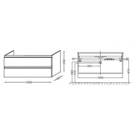 Тумба под раковину Jacob Delafon VOX EB2025-RA-E10 100 см цвет квебекский дуб