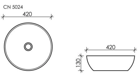Умывальник чаша накладная круглая Element 420x420x130мм