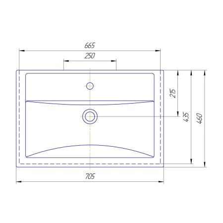 Раковина Kirovit Фостер 70 см подвесная