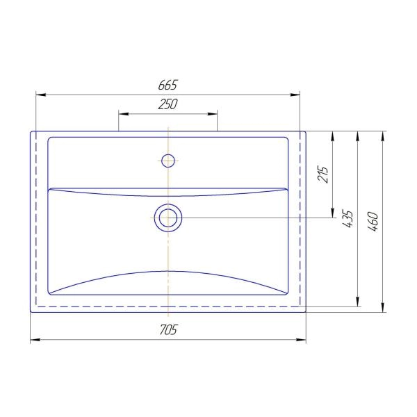 Раковина Kirovit Фостер 70 см подвесная