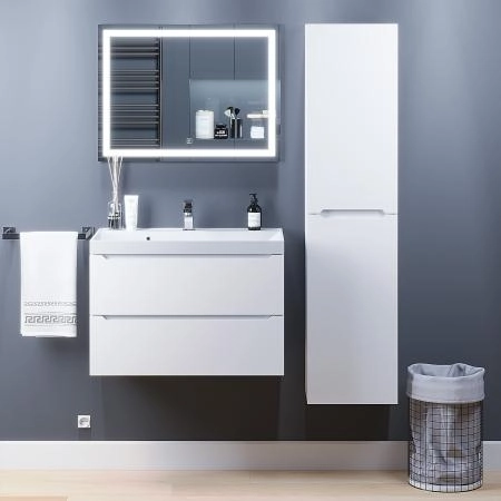 Шкаф-пенал для ванной Uperwood Tanos 33*37*150 см, подвесной, белый