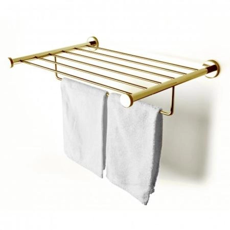 3SC Ribbon Полочка-решетка 50х35хh10см, с полотенцедержателем, цвет: oro opaco