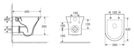 Унитаз Ceruttispa Bernina aria CT7191 подвесной безободковый