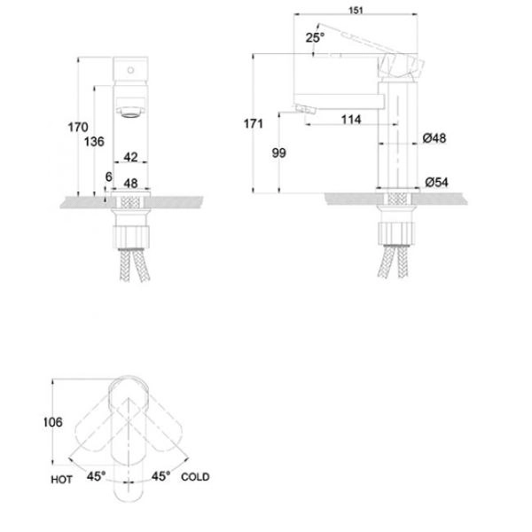 Смеситель для раковины KAISER Sonat (34011) хром