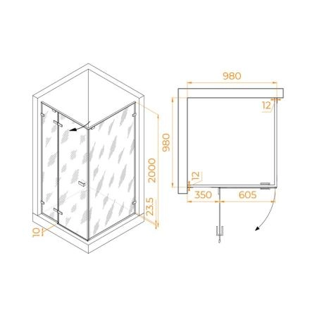 Душевой уголок RGW SV-030 Stilvoll 100x100 Хром матовое