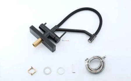 Смеситель для кухни Gappo G4098-6 с водопадом черный матовый