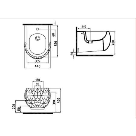 Биде Bien PENT подвесное PNBA05201VD1W3000