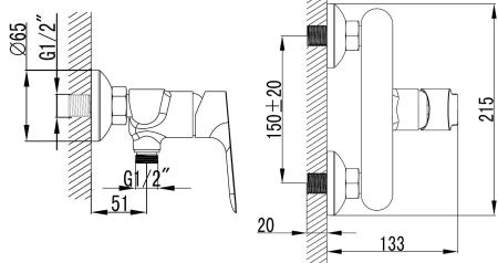 Смеситель для душа AZARIO AVILLA хром (AZ-SU33394C)