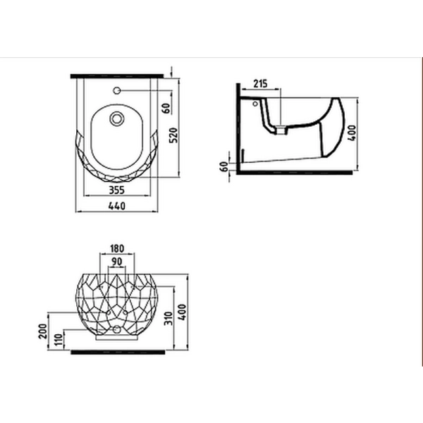 Биде Bien PENT подвесное PNBA05201VD1W3000