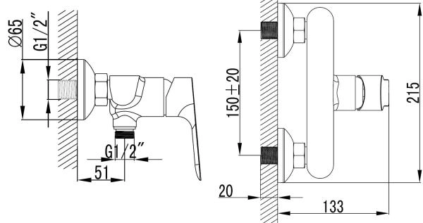 Смеситель для душа AZARIO AVILLA хром (AZ-SU33394C)
