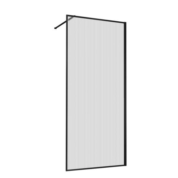 Душевая перегородка Vincea Walk-In VSW-1HP110FLB, 1100*2000, черный, стекло рифленое