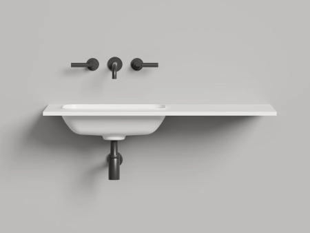 Раковина Salini ONDA EDGE ROUND S-Stone матовая 200x70 14022051MN столешница без отв.смесителя