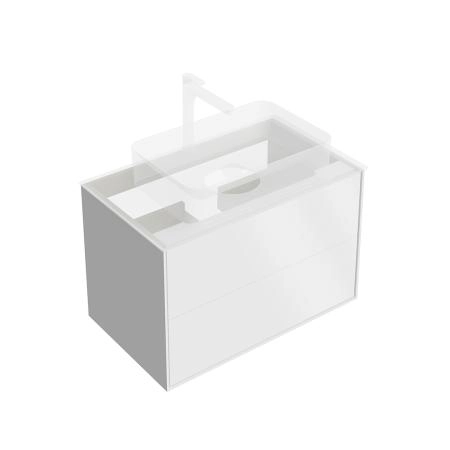 Тумба Kerama Marazzi PLAZA MODERN ПЛАЗА МОДЕРН KMPMCb80MWh2 подвесная 80, нажимное открывание, 2 ящика, белая матовая