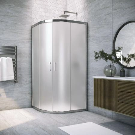 Душевой уголок Vegas-glass ZS TUR NOVO 120 08 10, профиль глянцевый хром, стекло сатин