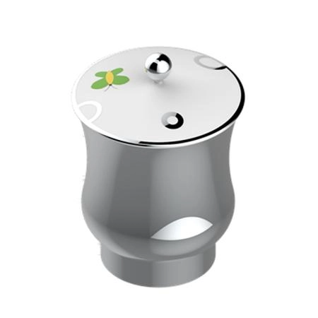 THG CAPUCINE VERT DECOR PLATINE Китайская лакированная коробка с белой керамической крышкой Ø126 мм., middle size, декор платина/зеленый, цвет: белый