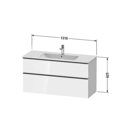 Duravit D-Neo Тумбочка подвесная 121х46.2x62.5см., раковина, 1 ящик цвет: Black Oak