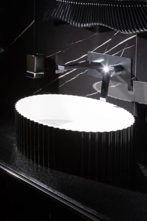 Раковина Boheme Canale рифл глянец чёрный 878-B