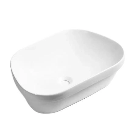 Раковина Cerutti SPA CR0023 накладная, белая, трапеция 570х390х150