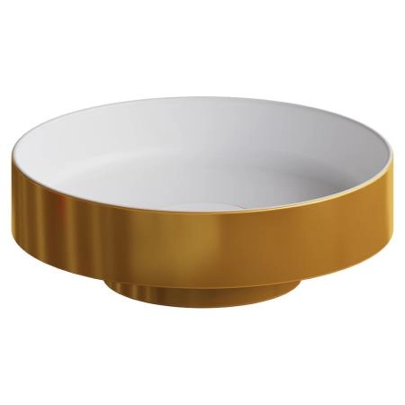 Раковина накладная Boheme SOLE Corian 400*130 GOLD 801-G