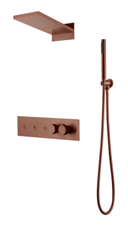 Встроенная душевая система Boheme FUSION с термостатом, трехпозиционная BRUSHED BRONZE 131-BRB