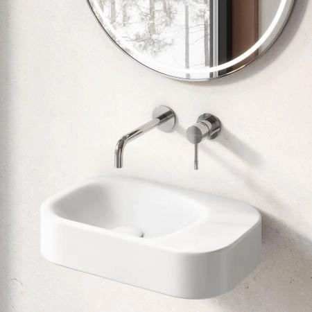 Раковина накладная Boheme COLIBRI Corian 480*320*100 White Glossy 902-W