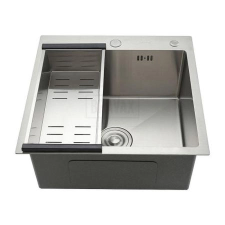 Кухонная мойка Gappo GS5050 500x500x215mm 0.8мм с коландером Сатин