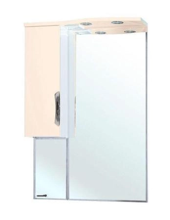 Зеркало-шкаф Bellezza Лагуна 65 L с подсветкой бежевый