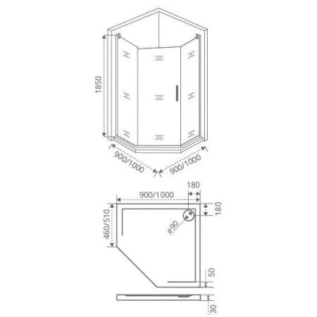 Душевой угол GOOD DOOR Fantasy PNT-90-F-CH 90x90 см
