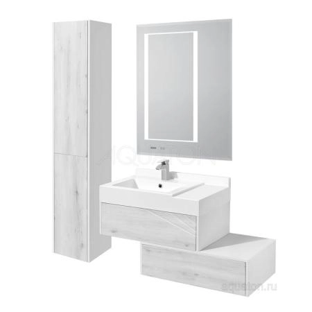 Комод Aquaton Сакура 1A236603SKW80 80 с ящиком,ольха наварра/белый глянец
