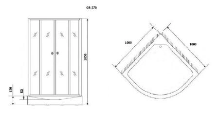 Душевая кабина GROSSMAN GR270 (100х100х205)