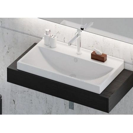 Тумба с раковиной Comforty Никосия-80Н дуб белый