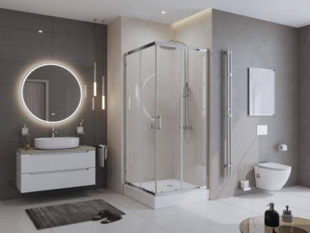 Душевой уголок BelBagno UNO-195 80x80 прозрачное стекло 5 мм профиль хром UNO-195-A-2-80-C-Cr