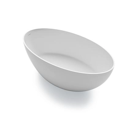 Gruppo Treesse Bali Ванна отдельностоящая 160x85x62h cм, с сливом-переливом и сифоном, Solid Surface, цвет: белый глянцевый