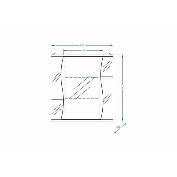 Зеркало-шкаф Stella Polar Лолита 65/С, правое