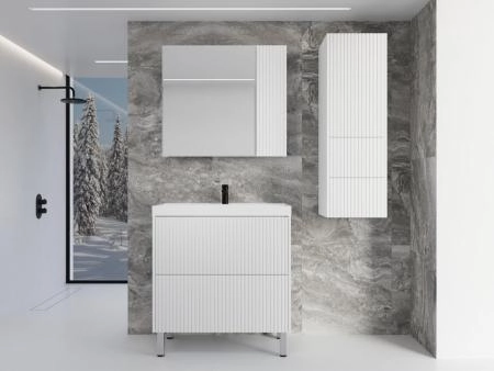 Тумба напольная Style Line Стокгольм 70, Classic 70, (2 ящ.) белый рифленый софт, PUSH