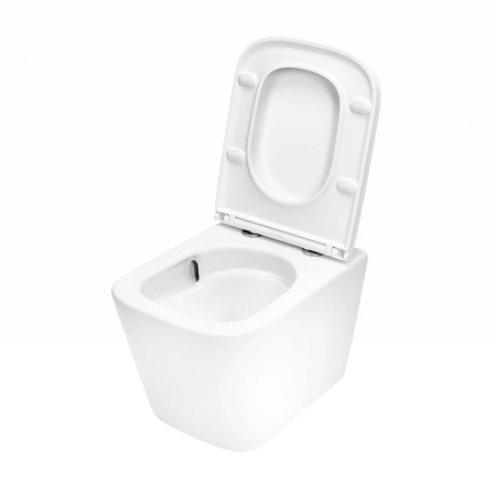 TECEspring S Комплект: Унитаз подвесной Regular, безободковый, смыв Torando flush, сиденье Slim с микролифтом и быстрым снятием, цвет: белый