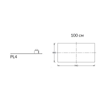 Столешница Kerama Marazzi PLAZA ПЛАЗА PL4.DL500920R\100 Столешница из керамогранита Фондамента 100, серая