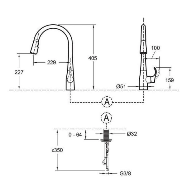 Смеситель Jacob Delafon SUZANNE E72511-CP для кухни хром