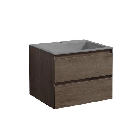 Тумба под раковину Vincea Luka 600 подвесная, 2 выкатных ящика soft-close, R.Oak