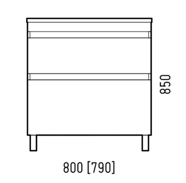 Тумба под раковину Corozo Алабама 80 Z2, белая напольная, Adel 80