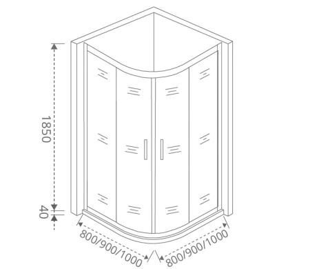 Душевой угол GOOD DOOR Latte R-80-C-WE 80x80 см