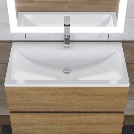 Раковина встраиваемый Uperwood Self 70 см, прямоугольная, белая глянцевая
